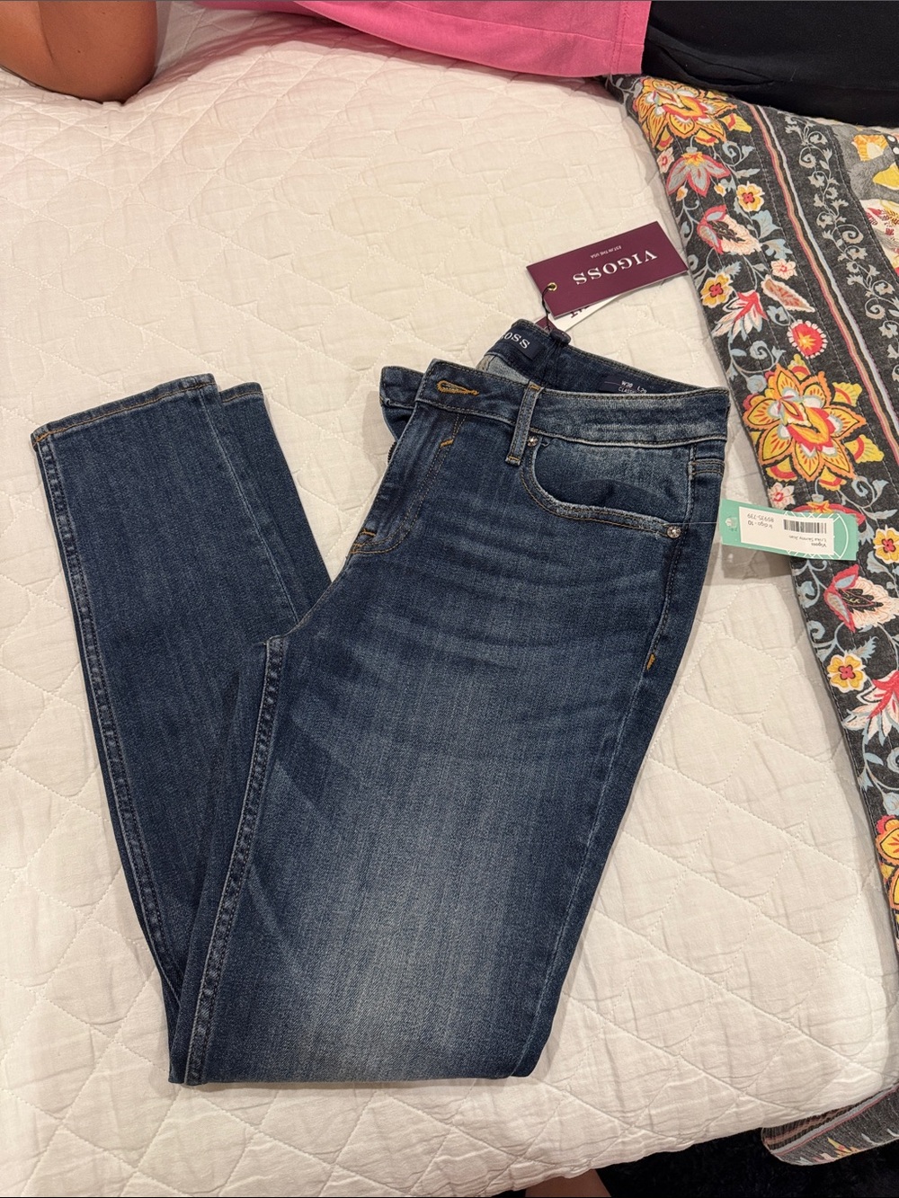 Vigoss Dark Blue Skinny Jeans - Faded Wash